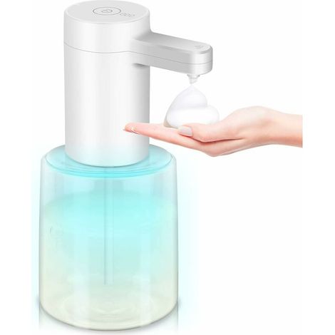 Automatic Soap Dispenser, 450 ML Foam Soap Dispenser with Contactless Infrared Sensor, Liquid Volume USB Charging IPX7 7 Color Night Light for Bathroom or Kitchen (1/5)