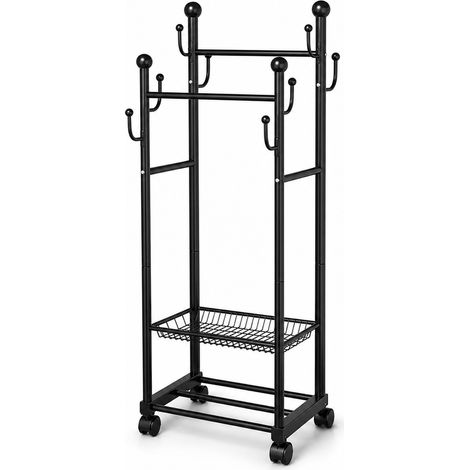 Porte Manteau Cactus Mobile Multifonction pour Entrée Noir 60 cm (1/5)
