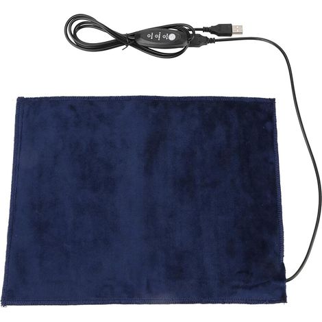 Tapis chauffant USB 5 V pour animaux de compagnie, feuille de vêtements électrique en fibre de carbone pour chien, coussinets en peluche, coussin chauffant, trois températures réglables (1/5)