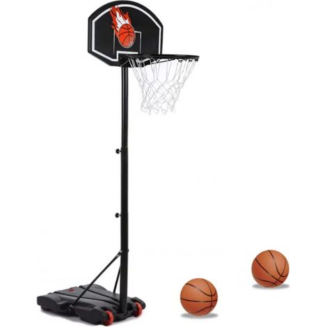 Idmarket – Panier de basket sur pied réglable 140 à 210 cm – Base solide 74 x 55 cm – Panneau résistant 71 x 45 cm – Usage intérieur et extérieur