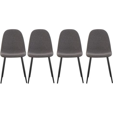 Lot de 4 chaises 45x54x87 cm en tissu gris anthracite - YUNO (1/4)