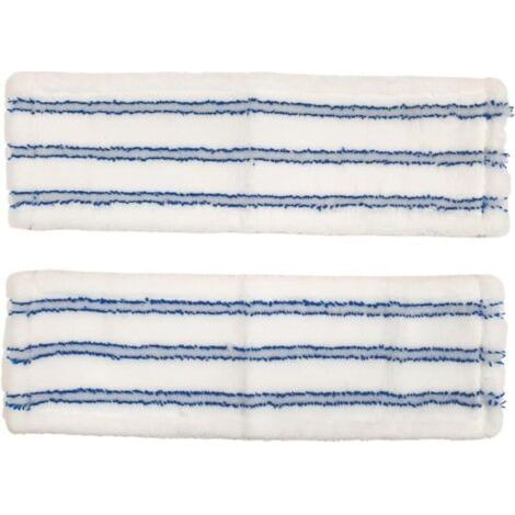 Lot de 2 housses plates en microfibre pour grattage, dimensions 44 cm x 14 cm, pour balai combiné professionnel (1/4)