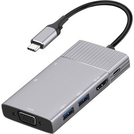 Sdoppiatore HUB USB-C 7 porte 3.0 SD convertitore adattatore portatile LD-03509