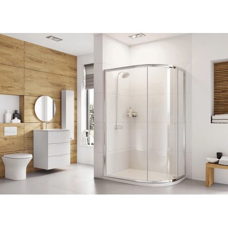 Roman Haven 6 One Door Offset Quadrant Shower Cubicle Enclosure, 800-900 (1/2)