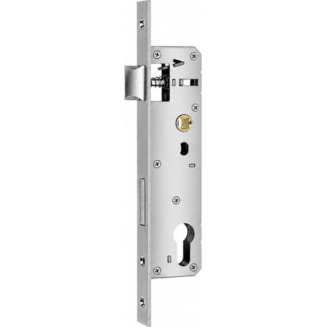 Serrure à Encastrer en Acier Inoxydable 85x35 mm, Serrure de Portail de Jardin – Entraxe 85 mm, Axe 35 mm, Réversible Gauche/Droite – pour Porte en Métal (1/5)
