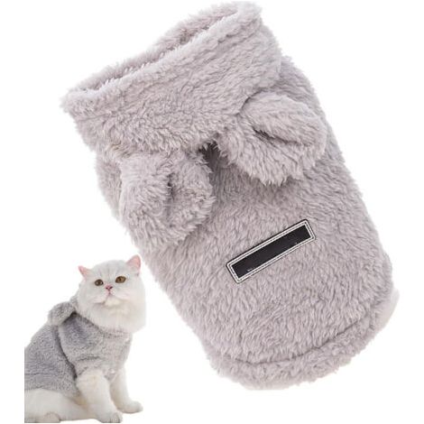 BUNTHAUS Nouveaux vêtements d'automne/hiver pour animaux de compagnie, vêtements pour animaux de compagnie à oreilles d'ours, couleur Gris, L