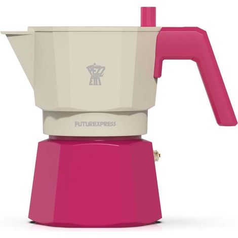 Cafetière italienne - PEZZETTI - FUTUREXPRESS - Aluminium - 3 tasses - Fuschia (1/2)
