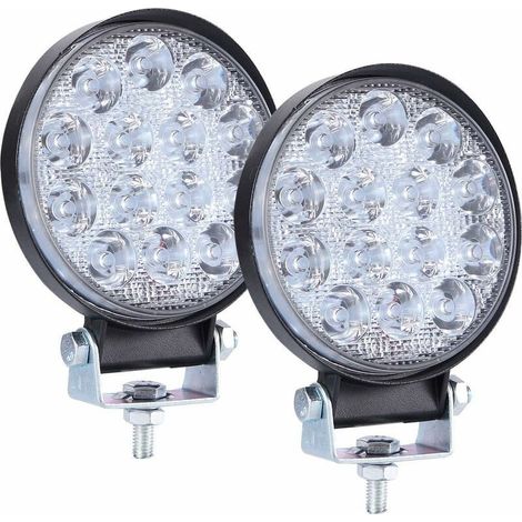 Phare de Travail LED 12V 140W 4'' Projecteur LED Voiture Spot Flood Feux Antibrouillard LED 6000K 14000LM Feux de Travail pour Voiture Camion Tracteur SUV Bateau Off Road 2 PCS (1/5)