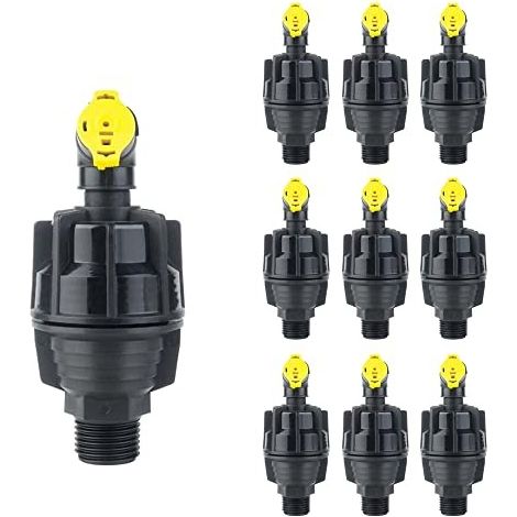 Irrigatore rotante per irrigazione Super 10, irrigatore con ugello circolare giallo maschio da 1/2". Confezione da 10 unità.  Offerta esclusiva (1/5)