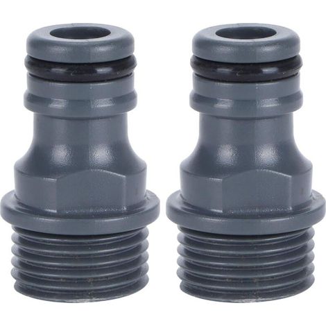 (Paquet de 2) connecteur rapide de tuyau d'arrosage mâle, connecteur de tuyau d'eau en PVC, adaptateur de robinet, machine à laver d'arrosage de jardin (1/4)