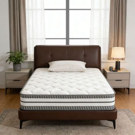 Matelas 90x200x25 cm, Matelas Hybride en Mousse à Mémoire de Forme à Ressorts Ensachés, 9 Zones, Double Face, Silencieux Durable (1/5)