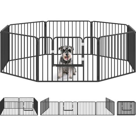 Parc pour chien modulaire en acier à 8 panneaux, utilisable en intérieur et en extérieur, 164 x 164 x 60 cm, noir