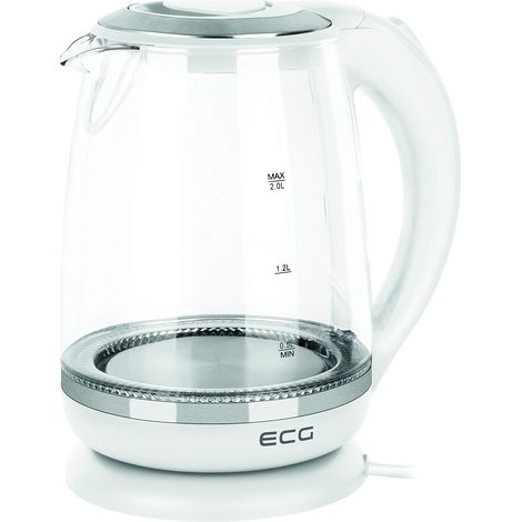 Bouilloire électrique en verre, 2.0 litres, Blanc (1/5)