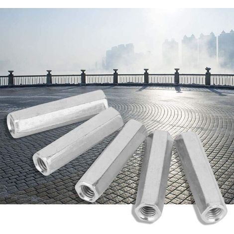 5 pièces M8 50 longue tige écrou hexagonal manchon hexagonal écrou entretoise attaches filetées (1/4)