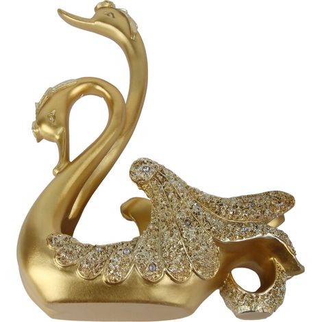 Porte-bouteilles cygne de luxe, meuble à vin de bureau innovant, ornement décoratif pour salon ou bureau, couleur or (1/5)