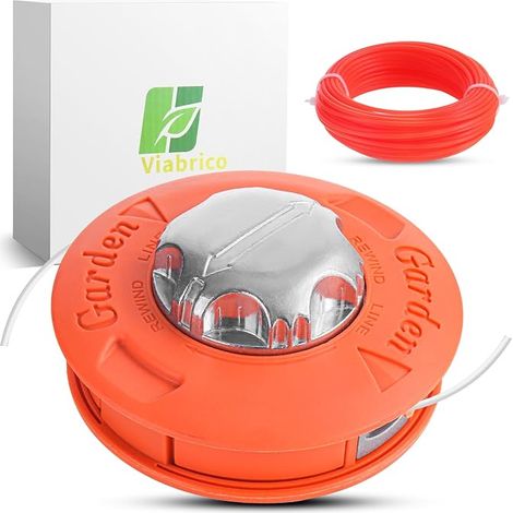 Viabrico Bobine Fil Tete debroussailleuse Universelle M10 X 1,25 avec 2,4mm x 15m Fil Nylon (1/5)