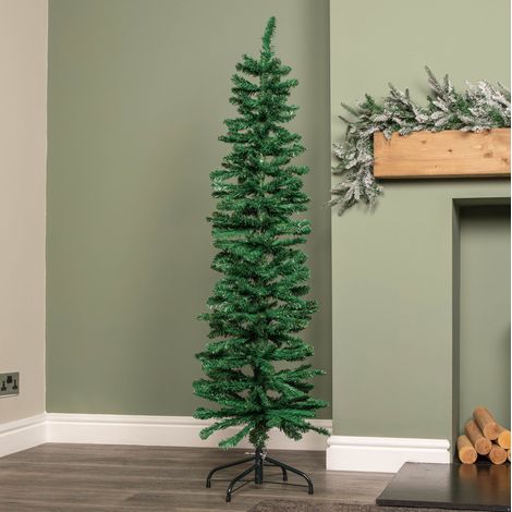 5ft (1.5m) Green Artificial Pencil Christmas Tree With Green Metal Stand and 236 Tips (1/5)
