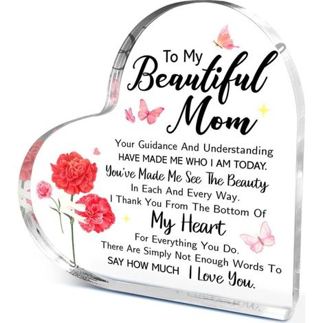 Plaque décorative cœur en acrylique à poser, décoration bureau élégante, idée cadeau(10 cm) (1/4)