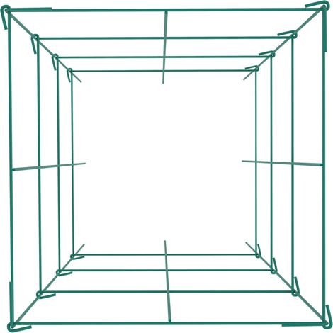 Cage à Tomates, 14,6 x 14,6 x 39,4 cm, Lot de 6, Support Carré en Acier Revêtu PVC Vert pour Légumes Grimpanants, Plantes et Fleurs (1/5)