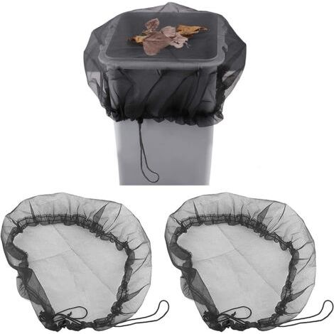 2 Pièces Couvercle de Seau de Pluie, Filet de Baril Pluie, Housse pour Tonneaux de Pluie, Filet pour Citerne de Pluie, Filet de Protection Réglable,Protection Contre Les Feuilles (Ø95cm) (1/5)