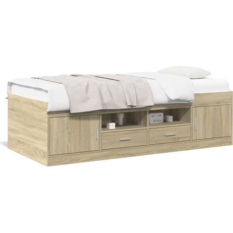 Maison Exclusive - Sofá cama con cajones sin colchón roble Sonoma (1/5)