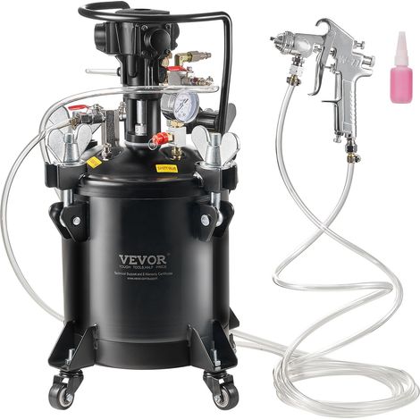 Réservoir de Peinture sous Pression 10 L, Pot de Pression de Peinture Agitation Automatique, Système de Pulvérisation de Peinture avec Pistolet et Tuyaux, Pression Réglable 70 psi, Décoration (1/5)