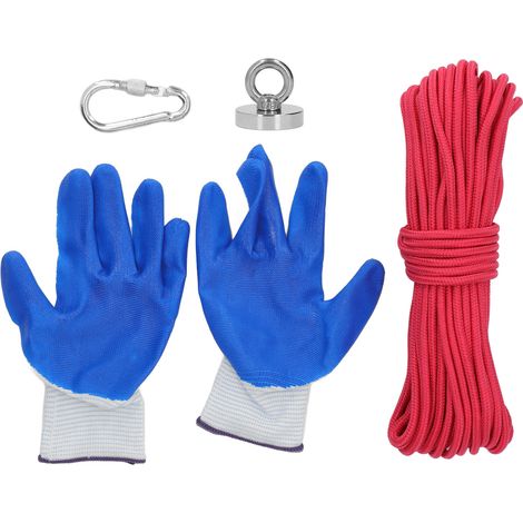 Magnétisme De Récupération - 75 Kg - Câble 20 M - Gants Étanches - Mousqueton - Pour Activités En Plein Air (1/5)