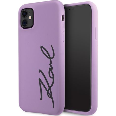 Karl Lagerfeld Silikon-Signatur-Hülle in Lila für iPhone 11 (1/5)