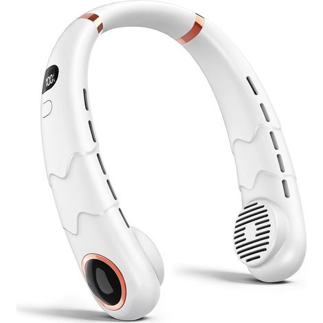 Ventilateur de Cou,Portable USB sans lame Silencieux avec flux d’air à 360°,3 Vitesses Rechargeable Mini Personnel pour Bureau Domicile Voyage En Plein Air (1/5)
