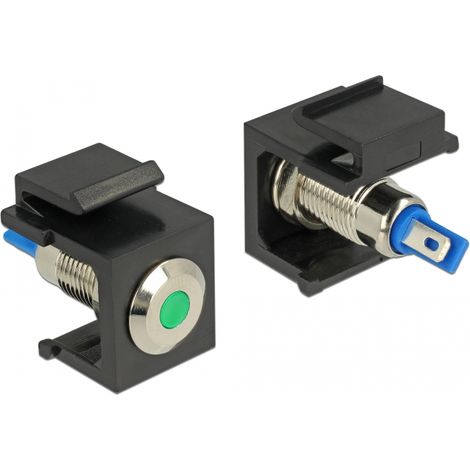 Delock LED Keystone verde de 6 V plano, negro