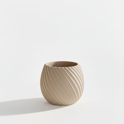 Vaso da fiori a spirale di design moderno, color beige, per piante