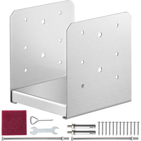 Mophorn 152,4 x 152,4 mm Pfostensockel, 1 Stück verstellbare Ankerhalterung aus Edelstahl, Deckpavillon-Unterstützung