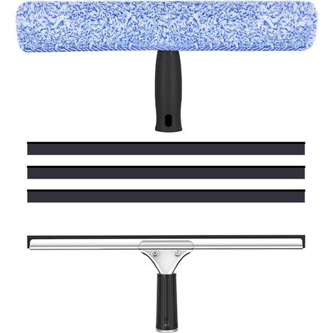 Raclette à Vitre Professionnelle 35 cm Lave-vitres avec 3 Lames de Rechange (1/5)