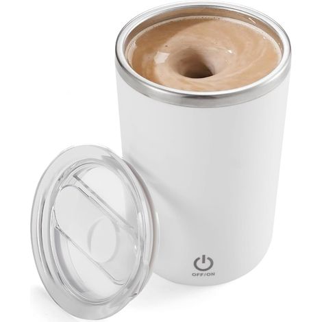 Tasse à café avec agitateur magnétique, 350 ml, pour usage domestique, en blanc. (1/5)