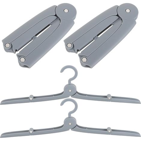 Lot de 4 cintres de voyage pliables en PP et aluminium peu