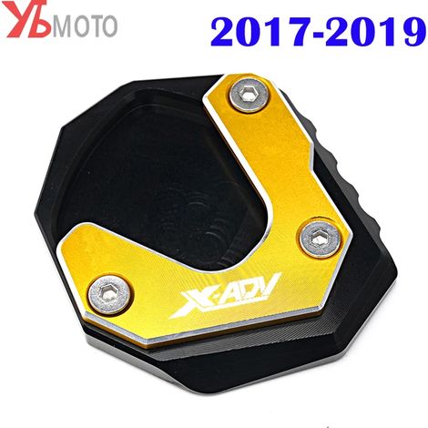 (2017-2020 or-A) Nouvelle plaque d'extension de support de pied CNC pour moto, béquille latérale élargie, compatible avec HONDA X ADV XADV 750 XADV750 2017 2018-2023 2021 2022 maxpower (1/4)