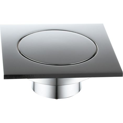 Square Shower Drain, 4 Inch Floor Drain, Pedal Press, Brass Floor Drain with Grate, Removable Cover, Hair Strainer