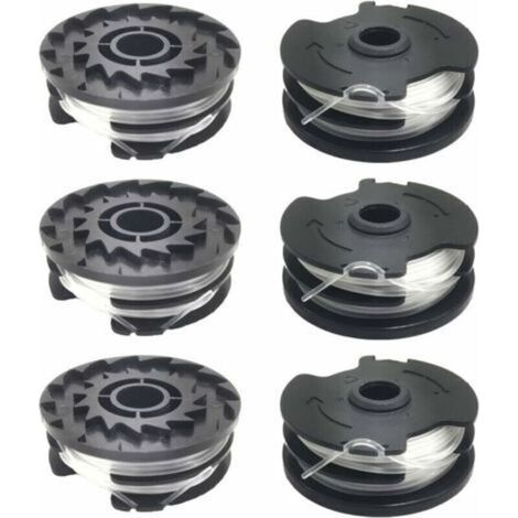 Lot de 6 bobines de fil de rechange pour coupe-bordure LIDL Parkside – Nylon copolymère 1,6 mm – Design en spirale pour coupe efficace - 20-Li