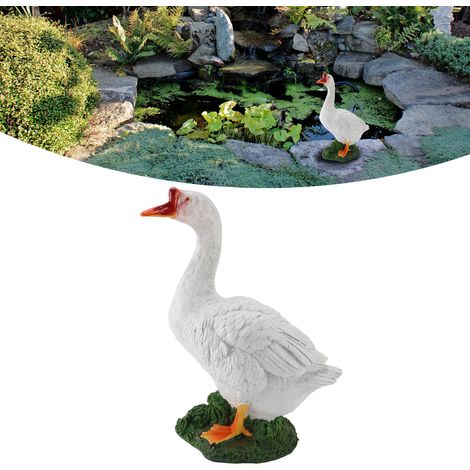Estatua de ganso de granja, escultura de resina resistente, decoración de patio, estilo 2 (1/5)