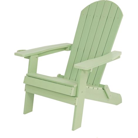 Axi Claire Chaise Adirondack, Transat Plastique, Vert Pastel Chaise De Jardin, 1 Personne /Fauteuil Exterieur/Chaise Exterieur  Transat À Dossier Haut - 84,5 X 77 X 95,5 Cm