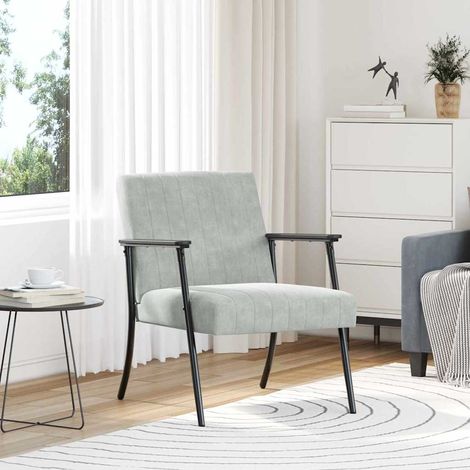 vidaXL poltrona Grigio chiaro 59 x 75 x 78 cm Velluto