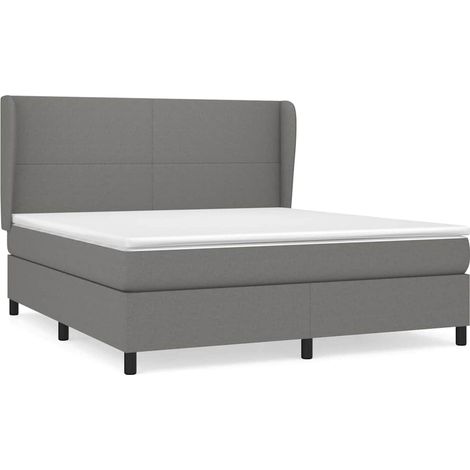 Maison Exclusive - Giroletto a Molle con Materasso Grigio Scuro 180x200 cm Tessuto (1/5)