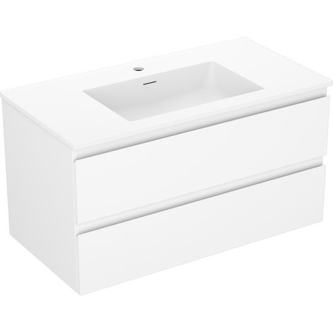 Mexen Orio mobile da bagno 90 cm con lavabo Otis, 2 cassetti, bianco opaco - 91A10-09047-2-BFF01-W18M01 (1/5)