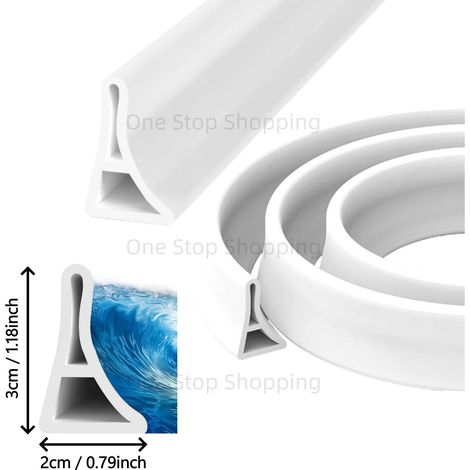 (White-100cm - 3.28ft)Collapsible Shower Threshold Water Dam Shower Splash Guard Showering Barrier Water Stopper Rubber Dry and Wet Separation Walk in (1/4)