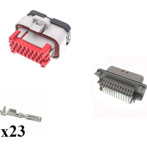 Kit Connettore Ampseal Maschio Femmina 23 Vie da circuito stampato 90° grigio con pin dorati