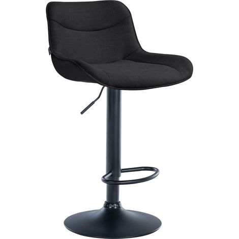 Sgabello da bar x1 girevole forma ergonomica cuciture decorative in tessuto nero struttura in metallo nero 100005913