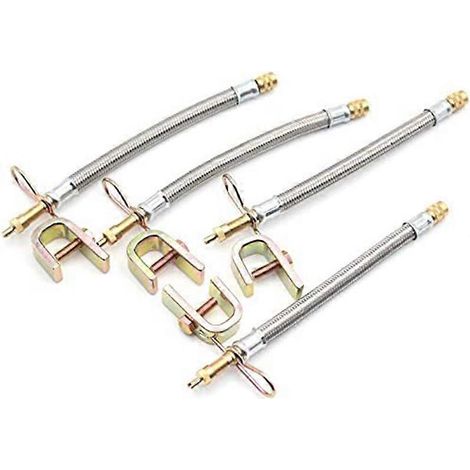 Lot de 4 rallonges flexibles de 30 cm (12 pouces) pour valve de pneu en acier inoxydable, remorque ou camion. (1/5)