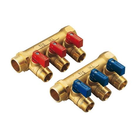 COLLETTORE NINO GIALLO C/VALVOLA A SFERA DA 3/4 x 16 3 VIE- 3/4 x 1/2 x 16- TIEMM- pezzi 1 (1/2)