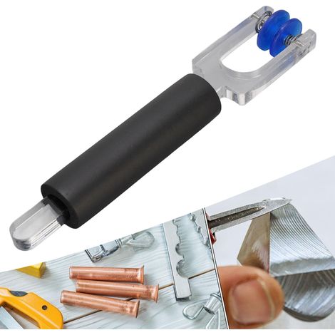 Fluteur-Lisseur pour Film Aluminium avec Rouleaux à Ressort, Construction en Plastique et Acier Inoxydable, Anti-Glissement, Portable et Polyvalent pour Films Aluminium et Vitres, 16 cm (1/5)