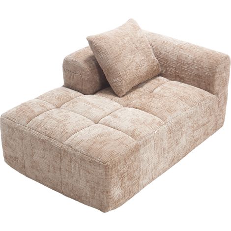 Canapé chaise longue confortable Chenille kaki 37.00x112.00x112.00 ZIPSOFA Canapé (1/5)